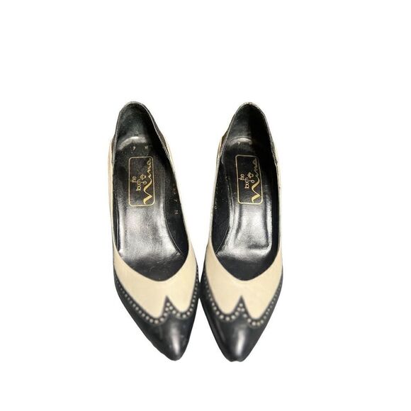 Vintage Leather Designer Narrow Pumps Size 7N Anne Klein, Nina, Garolini - Picture 5 of 6